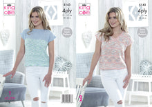 Load image into Gallery viewer, https://images.esellerpro.com/2278/I/150/406/king-cole-4-ply-knitting-pattern-ladies-womens-easy-lace-pattern-tops-5143.jpg