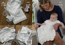 Load image into Gallery viewer, King Cole 4ply Knitting Pattern - Baby Christening Set (3537)