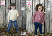 Load image into Gallery viewer, King Cole Aran Knitting Pattern - Childrens Sweater &amp; Slipover (5347)