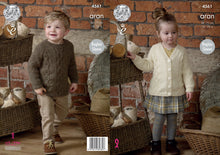 Load image into Gallery viewer, King Cole Aran Knitting Pattern - Kids Tunic &amp; Cardigan (4561)
