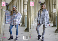 King Cole Aran Knitting Pattern - Ladies Ponchos (5271)