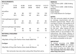 King Cole Aran Knitting Pattern - Ladies Cabled Cardigan & Sweater (4816)