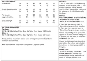 King Cole Aran Knitting Pattern - Girls Cardigan & Slipover (4919)
