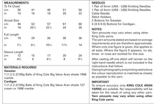 Load image into Gallery viewer, King Cole Aran Knitting Pattern - Girls Sweater &amp; Cardigan (4920)