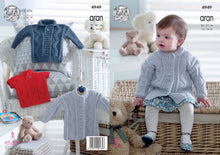 Load image into Gallery viewer, https://images.esellerpro.com/2278/I/145/936/king-cole-baby-aran-knitting-pattern-coat-sweater-sleeveless-pullover-4949.jpg