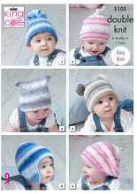 Load image into Gallery viewer, King Cole Double Knitting Pattern - Baby Hats (5105)