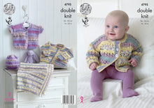 Load image into Gallery viewer, King Cole Double Knitting Pattern - Baby Cardigans Hat &amp; Blanket (4795)