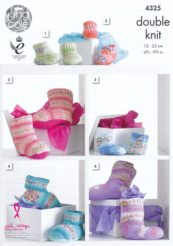King Cole Double Knitting Pattern - Hug Slippers (4325)