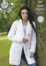 Load image into Gallery viewer, King Cole Super Chunky Knitting Pattern - Ladies Jacket &amp; Sweater (4363)