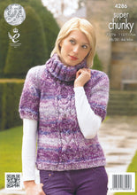 Load image into Gallery viewer, King Cole Super Chunky Pattern - Ladies Round or Polo Neck Sweater (4286)