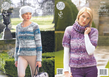 Load image into Gallery viewer, King Cole Super Chunky Pattern - Ladies Round or Polo Neck Sweater (4286)