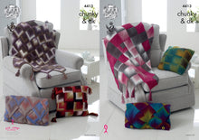 Load image into Gallery viewer, King Cole Chunky &amp; Double Knit Pattern - Throw &amp; Cushion Covers (4413)