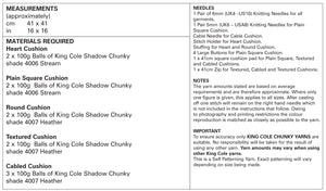 King Cole Chunky Knitting Pattern - Cushions (5193)