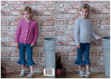 Load image into Gallery viewer, King Cole Chunky Knitting Pattern - Girls Cabled Sweater &amp; Cardigan (4969)