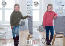 Load image into Gallery viewer, https://images.esellerpro.com/2278/I/142/446/king-cole-chunky-knitting-pattern-girls-sweater-cardigan-4990.jpg