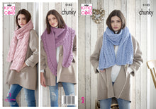 Load image into Gallery viewer, King Cole Chunky Knitting Pattern - Ladies Shawls (5183)