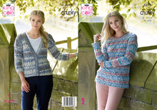 Load image into Gallery viewer, King Cole Chunky Knitting Pattern - Ladies Sweater &amp; Cardigan (5315)