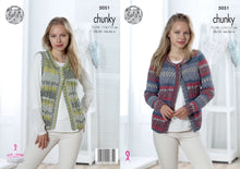 Load image into Gallery viewer, King Cole Chunky Knitting Pattern - Ladies Cardigan &amp; Waistcoat (5051)