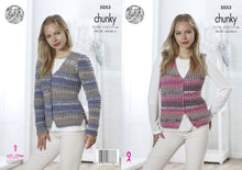 Load image into Gallery viewer, King Cole Chunky Knitting Pattern - Ladies Cardigan &amp; Waistcoat (5053)