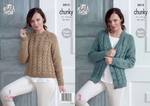 Load image into Gallery viewer, King Cole Chunky Knitting Pattern - Ladies Cardigan &amp; Sweater (5012)