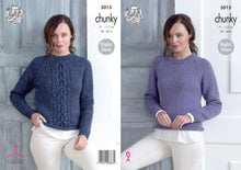 Load image into Gallery viewer, King Cole Chunky Knitting Pattern - Ladies Sweaters (5015)
