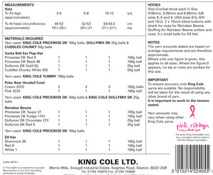 King Cole Chunky & DK Crochet Pattern - Childrens Novelty Hats (4870)