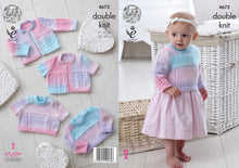 Load image into Gallery viewer, King Cole Double Knitting Pattern - Baby Lacy Sweaters &amp; Cardigans (4673)