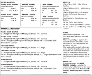 King Cole Double Knitting Pattern - Blankets & Cushions (4676)