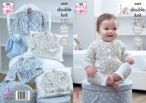 King Cole Double Knitting Pattern - Baby Cardigans (5439)