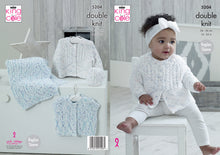 Load image into Gallery viewer, King Cole Double Knitting Pattern - Baby Cardigan Blanket &amp; Hat (5204)