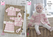 Load image into Gallery viewer, King Cole Double Knitting Pattern - Baby Sweater Top &amp; Jacket (5158)