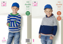 Load image into Gallery viewer, King Cole Double Knitting Pattern - Boys Sweater &amp; Hoodie (5260)