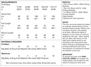 King Cole Double Knitting Pattern - Ladies Cardigan & Waistcoat (5226)