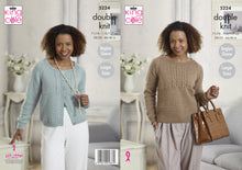 Load image into Gallery viewer, King Cole Double Knitting Pattern - Ladies Sweater &amp; Cardigan (5224)