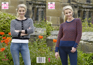 King Cole Double Knitting Pattern - Ladies Sweater & Cardigan (5311)