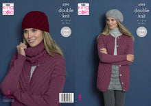 Load image into Gallery viewer, King Cole Double Knitting Pattern - Ladies Cardigan Snood &amp; Hat (5393)