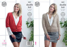 Load image into Gallery viewer, King Cole Double Knitting Pattern - Ladies Deep V Neck Cardigans (5027)