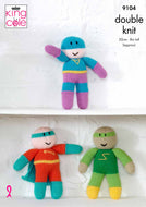 King Cole Double Knitting Pattern - Superheroes (9104)