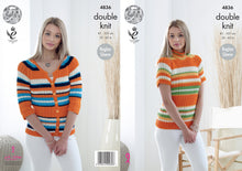 Load image into Gallery viewer, King Cole Double Knitting Pattern - Ladies Polo Neck Top &amp; Cardigan (4836)