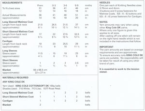 King Cole Double Knitting Pattern - Baby Blanket Matinee Coats & Cardigan (4431)