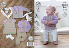 Load image into Gallery viewer, King Cole Double Knitting Pattern - Baby Cardigans Dress &amp; Leggings (4732)