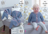King Cole Double Knitting Pattern - Baby Fisherman Rib Cardigans (4965)