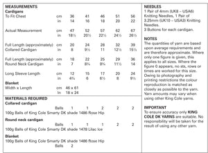 King Cole Double Knitting Pattern - Baby Raglan Cardigans & Blanket (4794)