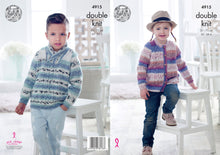 Load image into Gallery viewer, https://images.esellerpro.com/2278/I/142/530/king-cole-double-knitting-pattern-childrens-sweater-cardigan-4915.jpg