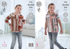 King Cole Double Knitting Pattern - Girls Cardigans (4784)