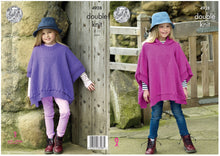 Load image into Gallery viewer, King Cole Double Knitting Pattern - Girls Heart Motif Ponchos (4928)