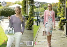 Load image into Gallery viewer, King Cole Double Knitting Pattern - Ladies Ribbed Cardigan &amp; Sweater (4934)