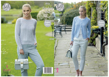 Load image into Gallery viewer, King Cole Double Knitting Pattern - Ladies Lacy Cardigan &amp; Sweater (4936)