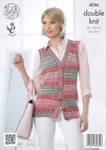 Load image into Gallery viewer, King Cole Double Knitting Pattern - Ladies Cardigan &amp; Waistcoat (4256)