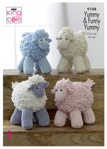 King Cole Funny Yummy Knitting Pattern - Sheep (9108)